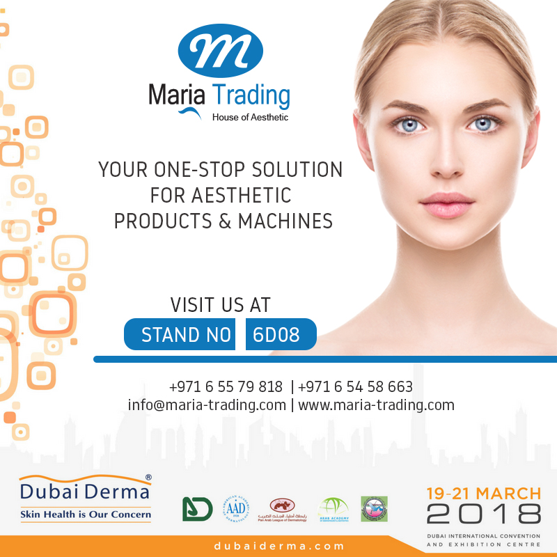 maria trading at Dubai Derma 2018